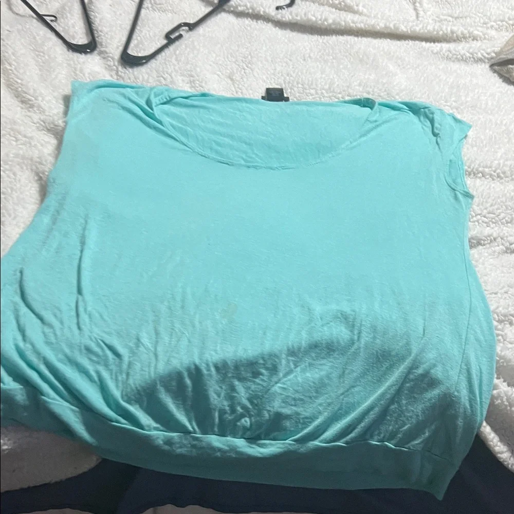 Ann Taylor Turquoise Short Sleeve Top - Picture 1 of 3